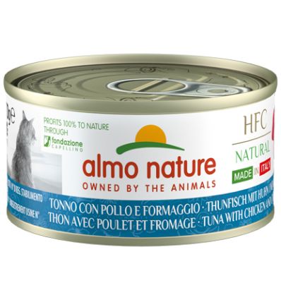 Almo Nature - Boîte HFC Natural Made in Italy Thon Poulet Fromage
