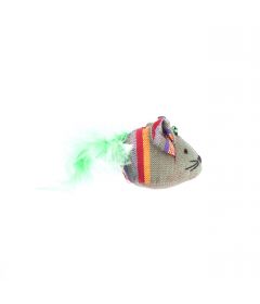 jouet souris plume vert 