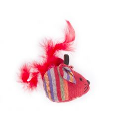 jouet souris plume rouge 