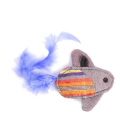 jouet poisson volant bleu plume