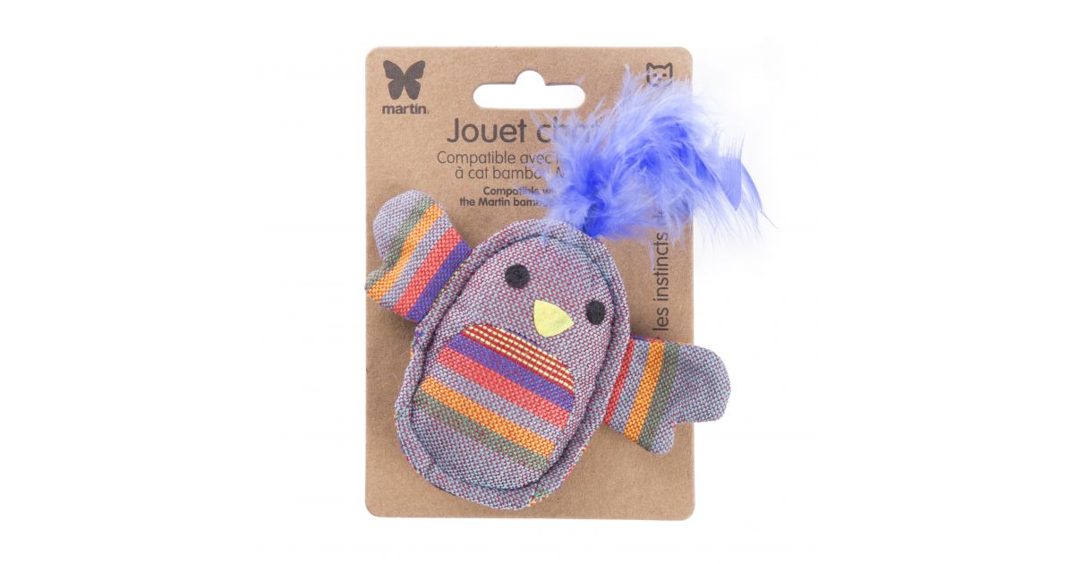 Jouet poussin turquoise plume