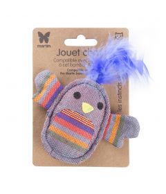 Jouet poussin turquoise plume