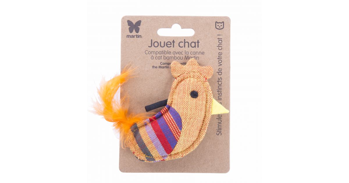 Jouet coq jaune plume