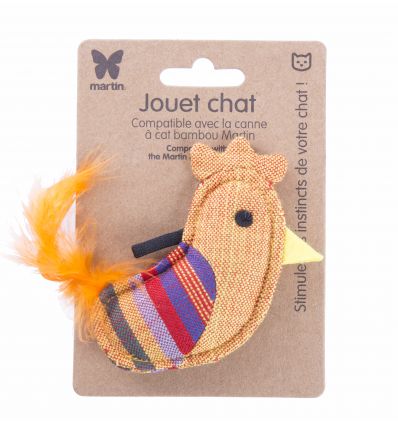 Jouet coq jaune plume