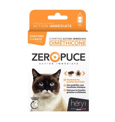 5 Pipettes Diméthicone chaton / chat