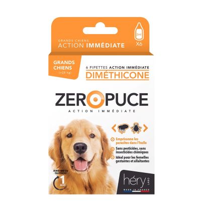 6 Pipettes Diméthicone grand chien