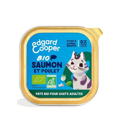 Edgar Cooper - Paté BIO Saumon et Poulet - Chat Adulte