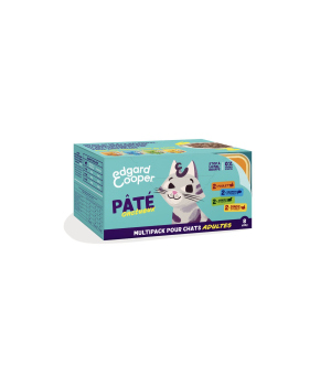 Edgar Cooper -8x85g Chat Multipack patés de Saumon, poulet, dinde, agneau