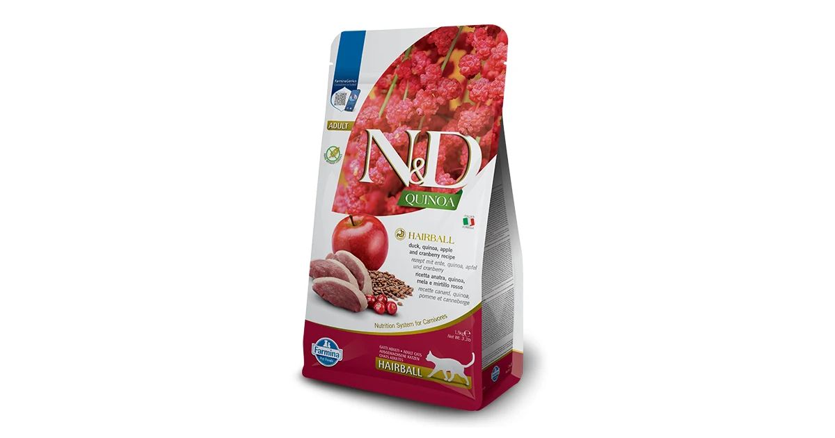 Farmina - N&D Quinoa Hairball - Chat Adult - Canard