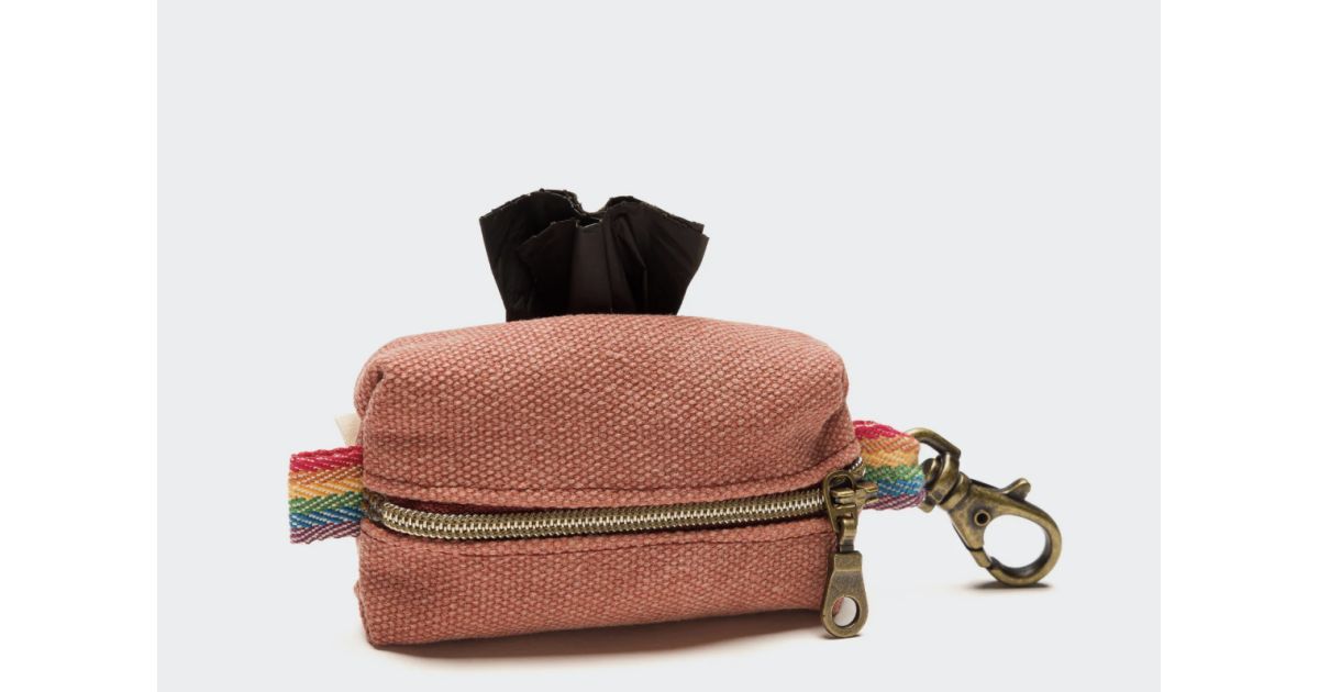 Poop Bag Holder Canvas Red
