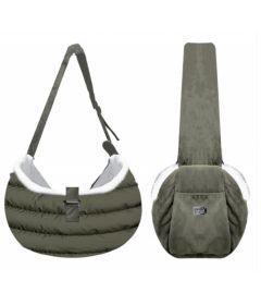 Sac en bandouilière et fourrure kaki Konrad