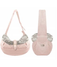 Sac en bandouilière et fourrure rose Antoinette